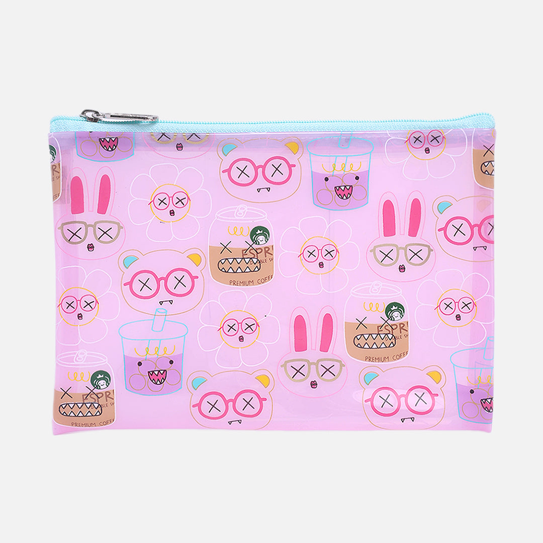 Stroberi Clear Line Color Pouch Series
