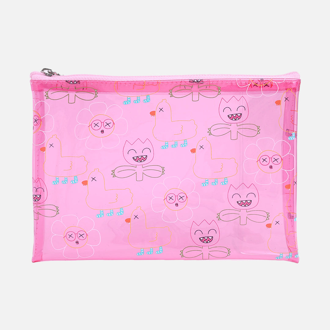 Stroberi Clear Line Color Pouch Series