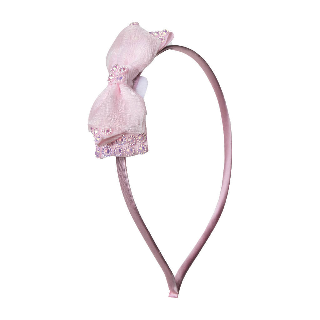 Stroberi Glitter Bow Tulle Headband