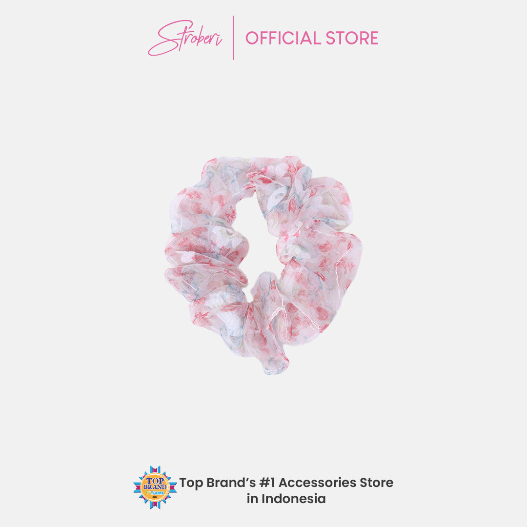 Stroberi Mini Scrunchie Motif -1 Hair Tie