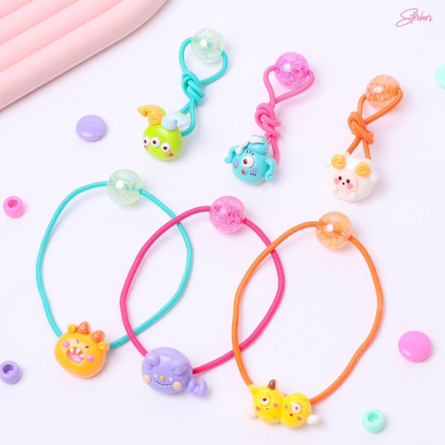 Stroberi Monster Application Kids Hair Tie