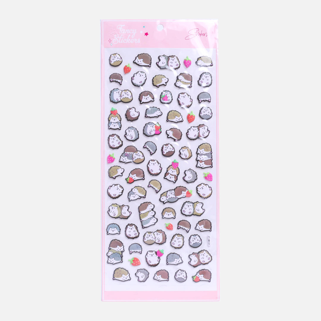 Stroberi Cute Animal Sticker Puffy