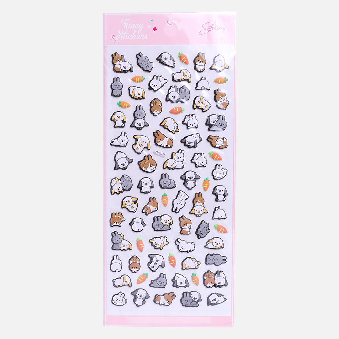 Stroberi Cute Animal Sticker Puffy