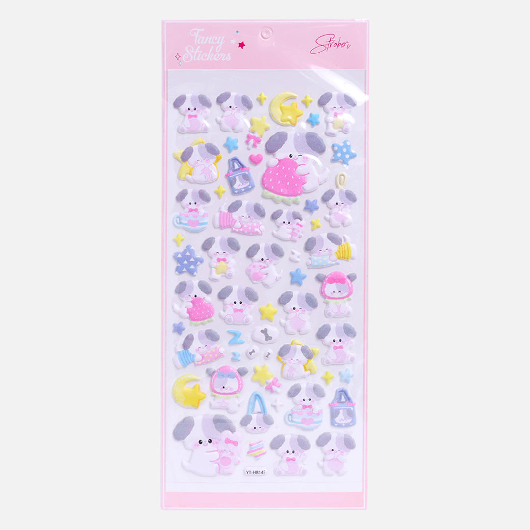 Stroberi Cute Animal Sticker Puffy