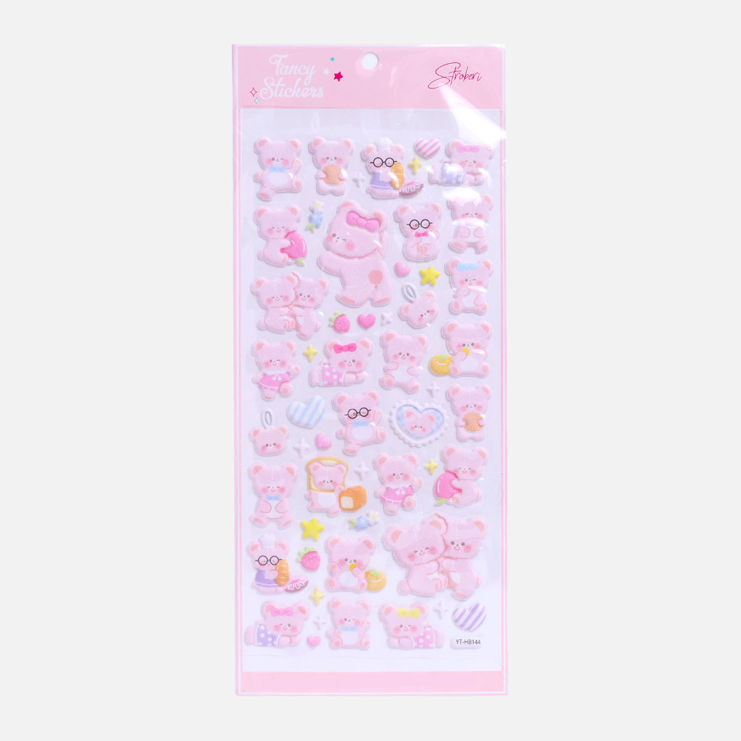 Stroberi Cute Animal Sticker Puffy