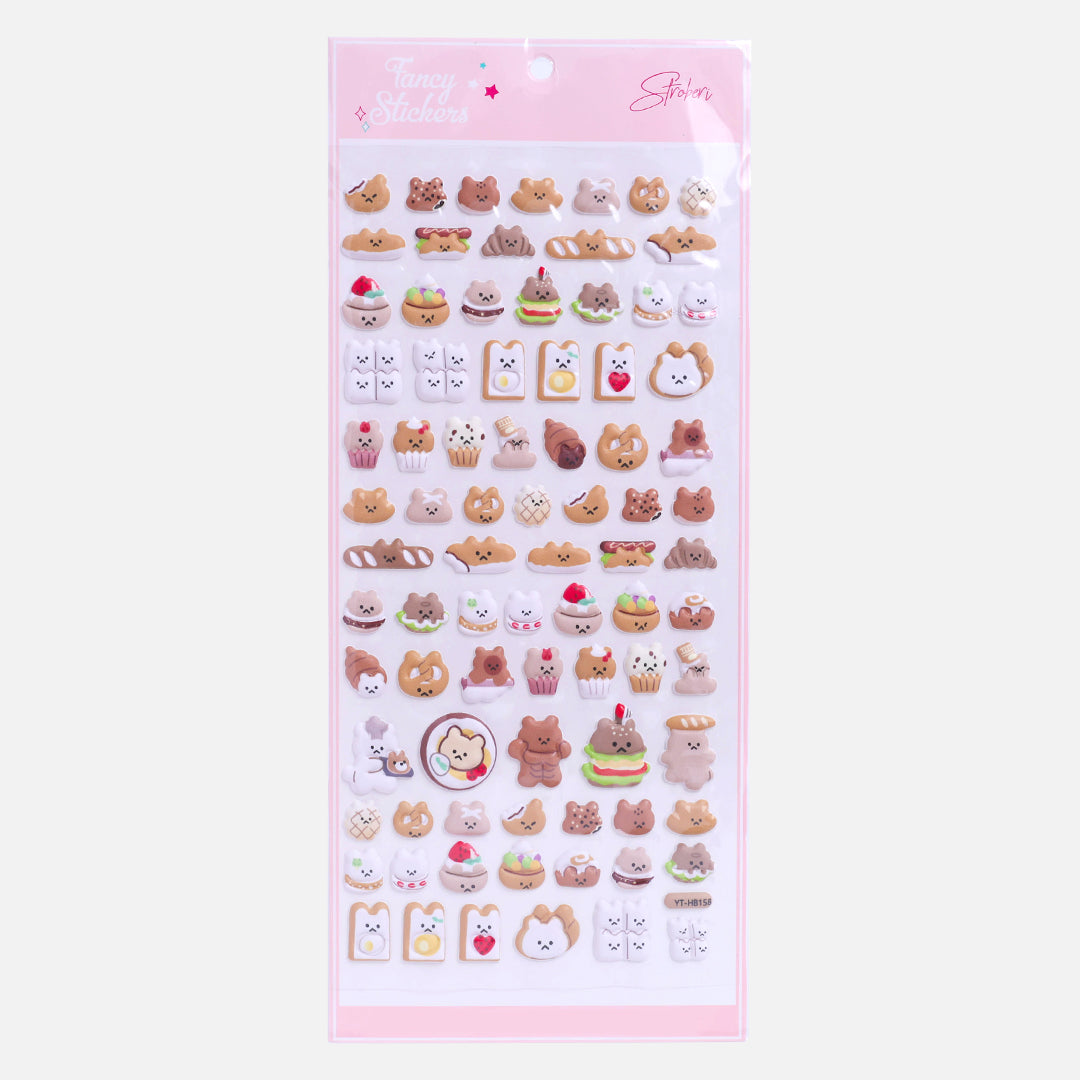 Stroberi Cute Animal Sticker Puffy