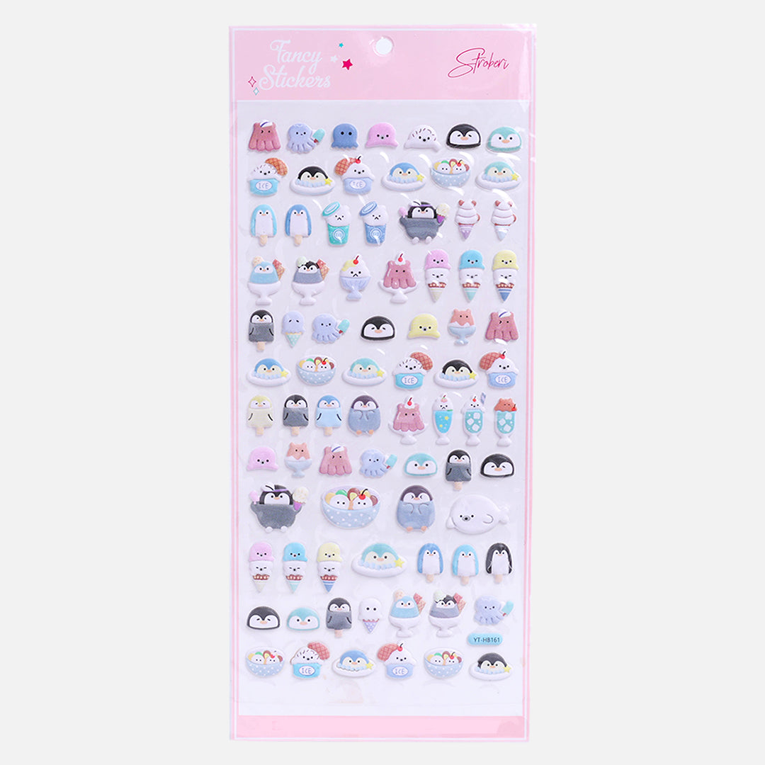 Stroberi Cute Animal Sticker Puffy