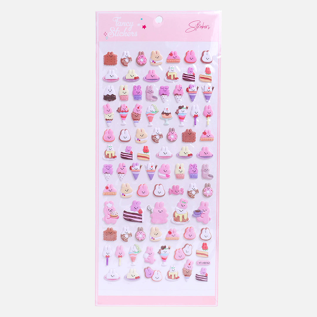 Stroberi Cute Animal Sticker Puffy