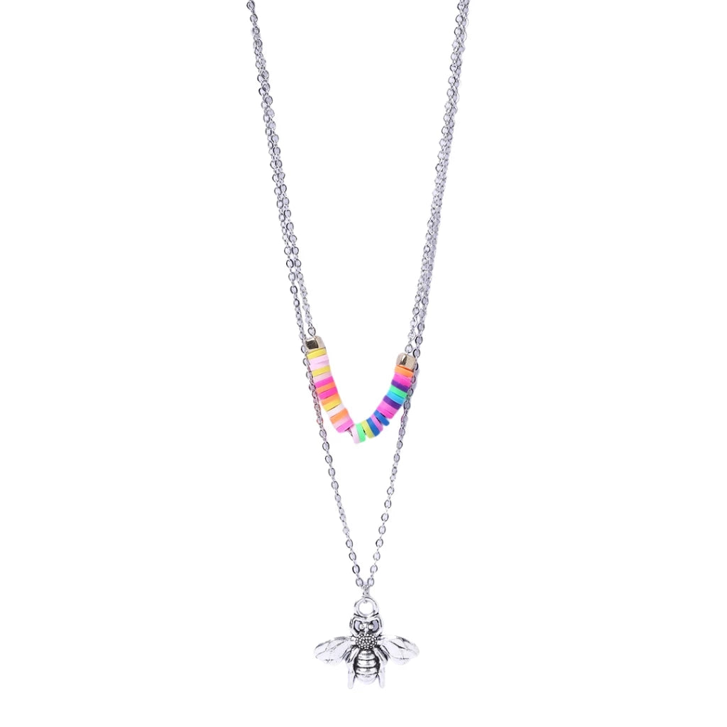 Stroberi Double Chain & Beads Necklace