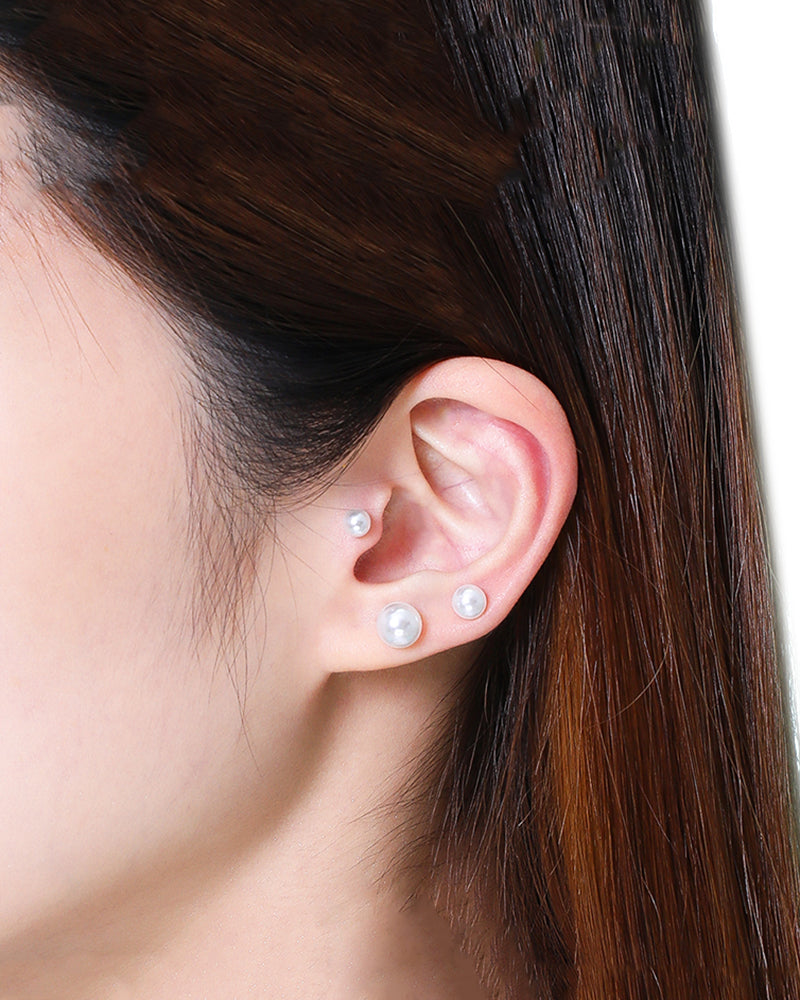 Stroberi Plain Pearl Earrings