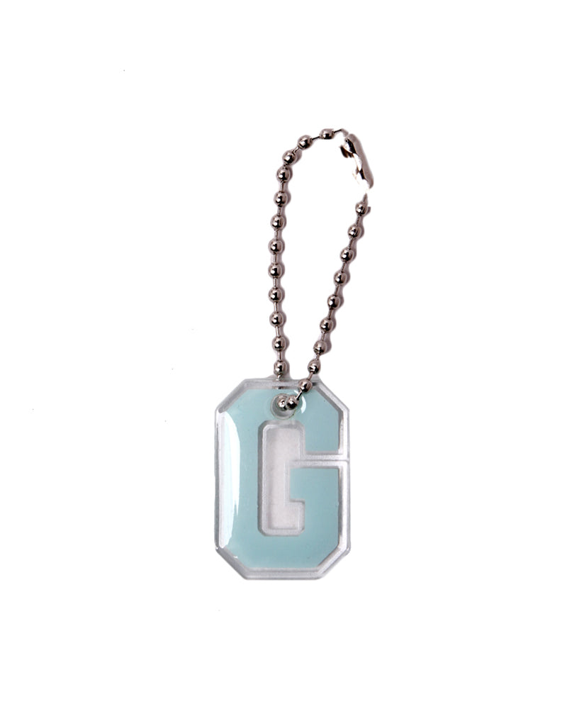 Stroberi List Silver Alphabet Keychain A-M