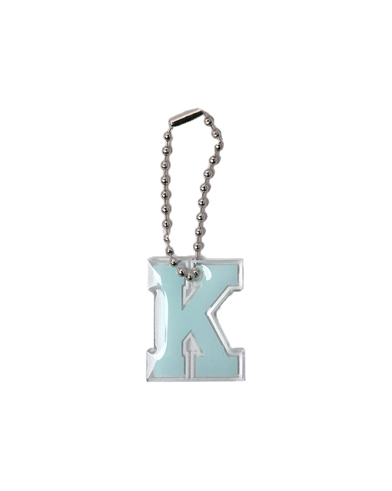 Stroberi List Silver Alphabet Keychain A-M