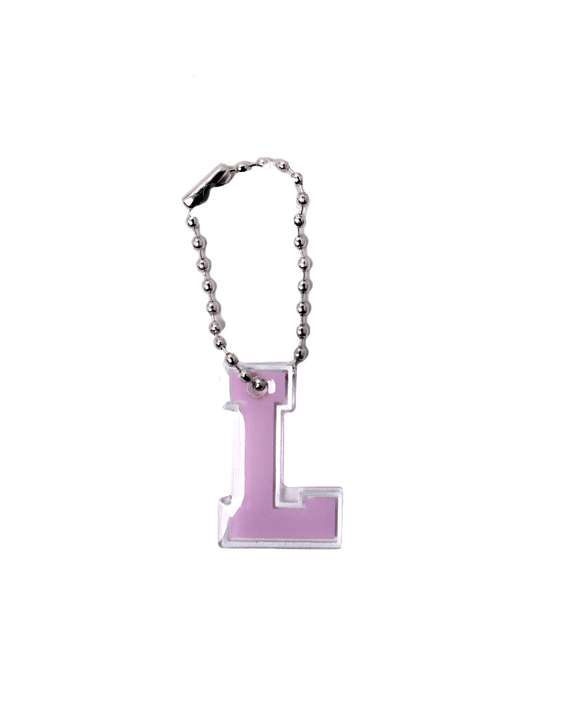 Stroberi List Silver Alphabet Keychain A-M