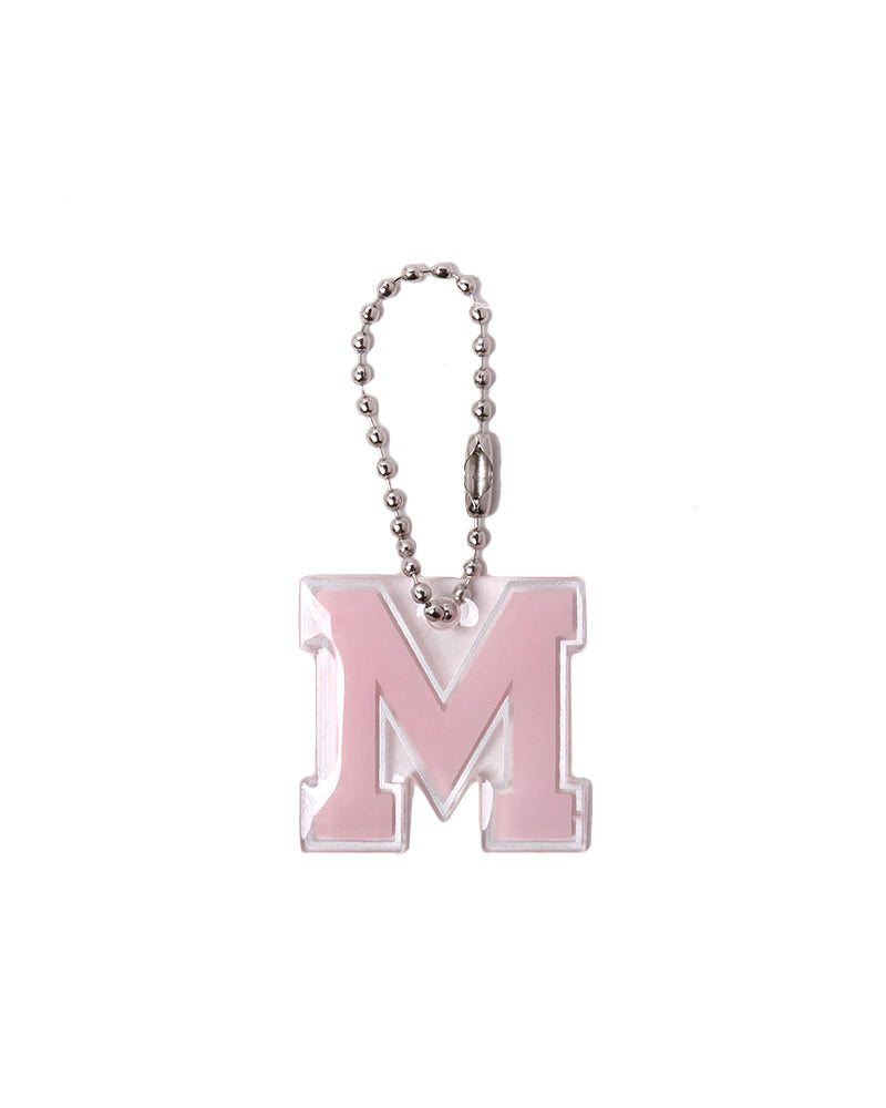 Stroberi List Silver Alphabet Keychain A-M