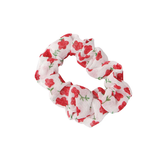 Stroberi Mini Scrunchie Flower Hair Tie