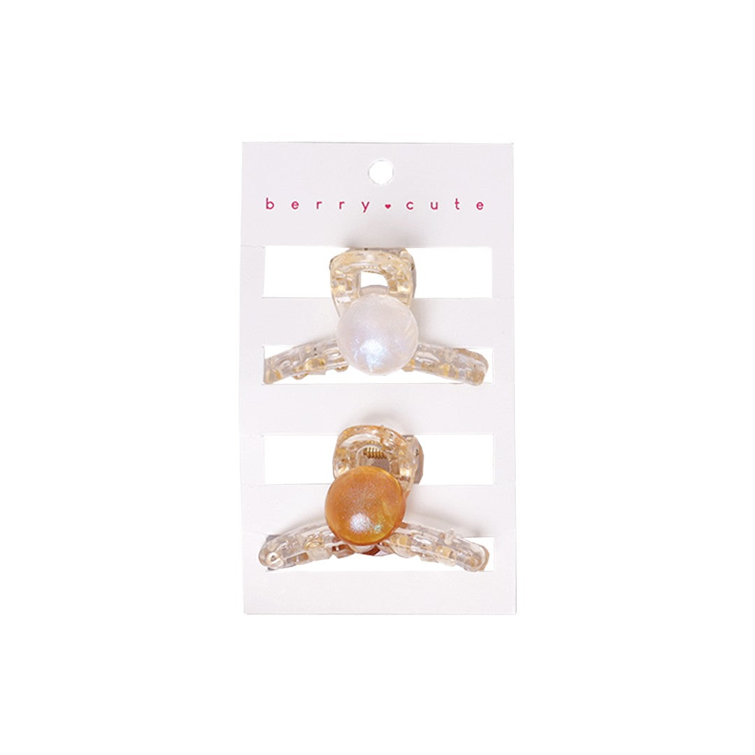 Stroberi Mini Transparent Metallic Hair Clip