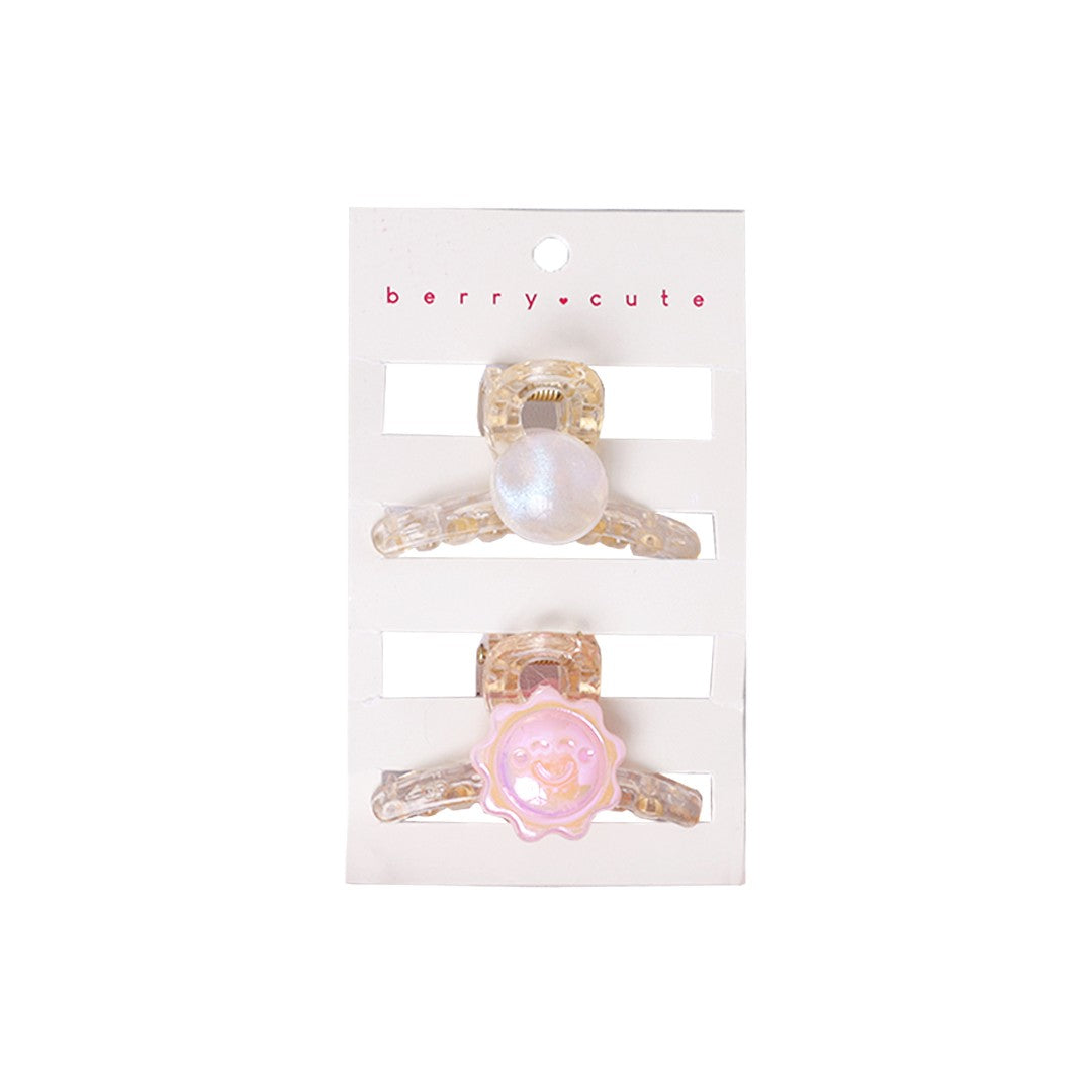 Stroberi Mini Transparent Metallic Hair Clip