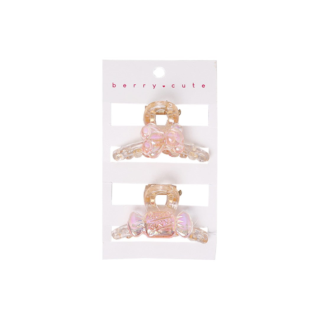 Stroberi Mini Transparent Metallic Hair Clip