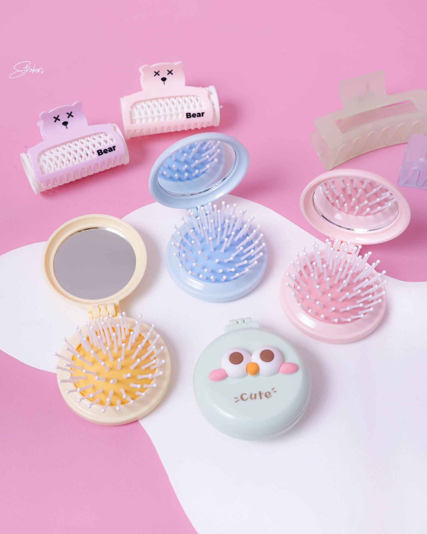 Stroberi Cute Comb & Mirror