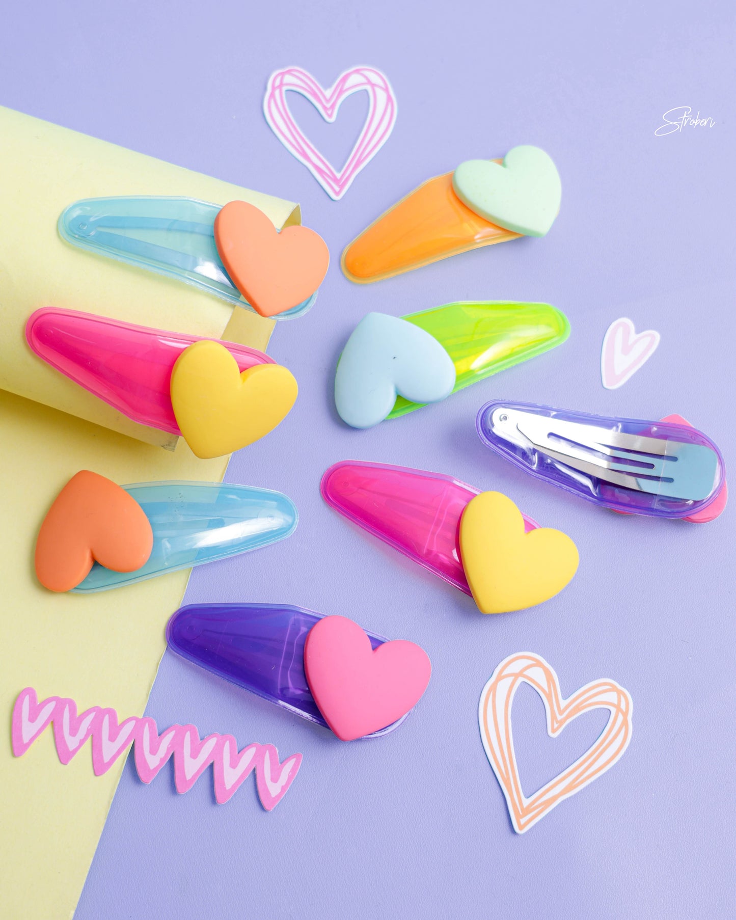 Stroberi Taper Love Hair Clip Set