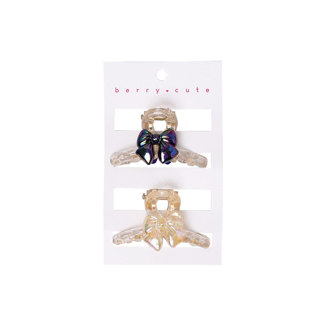 Stroberi Mini Transparent Metallic Hair Clip