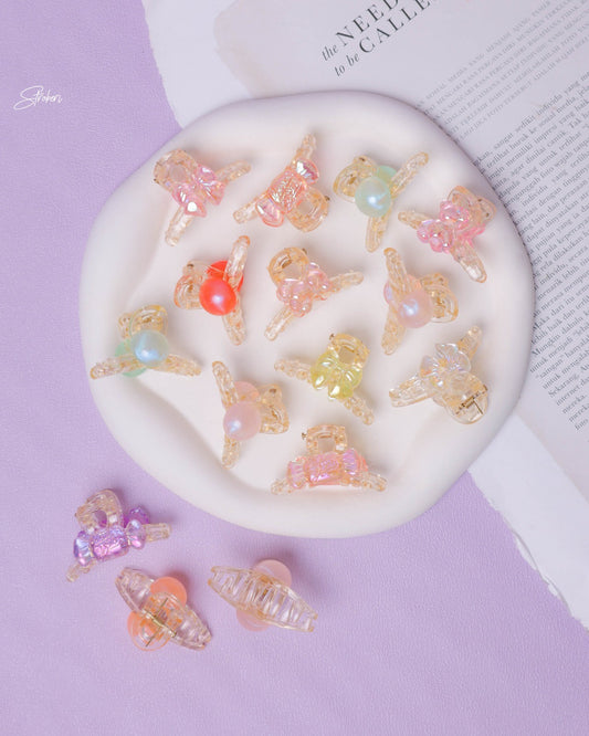 Stroberi Mini Transparent Metallic Hair Clip