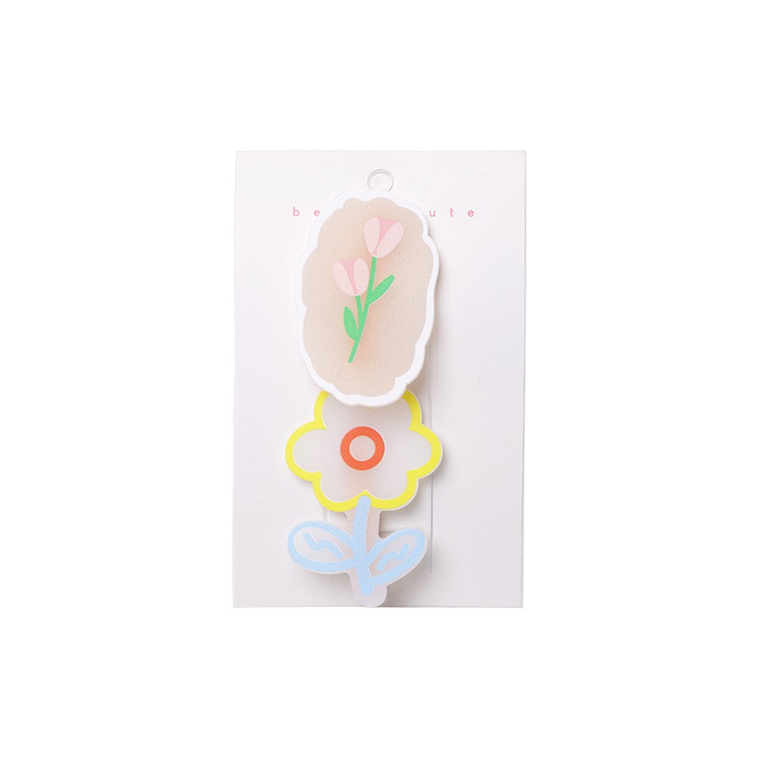 Stroberi Bear and Pattern Set Acrylic Hair Clip