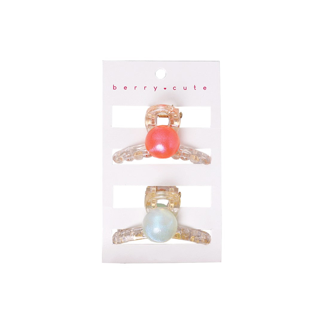 Stroberi Mini Transparent Metallic Hair Clip