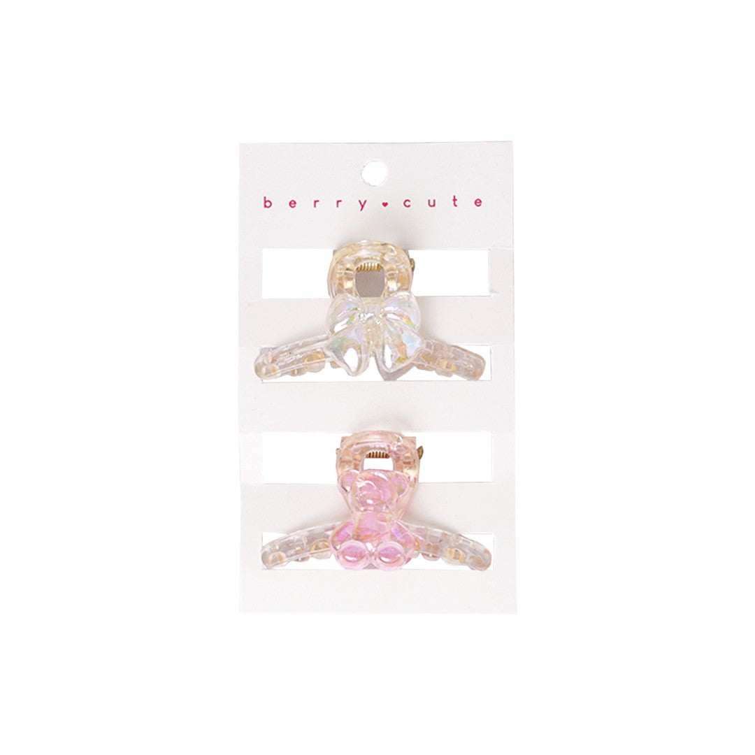 Stroberi Mini Transparent Metallic Hair Clip