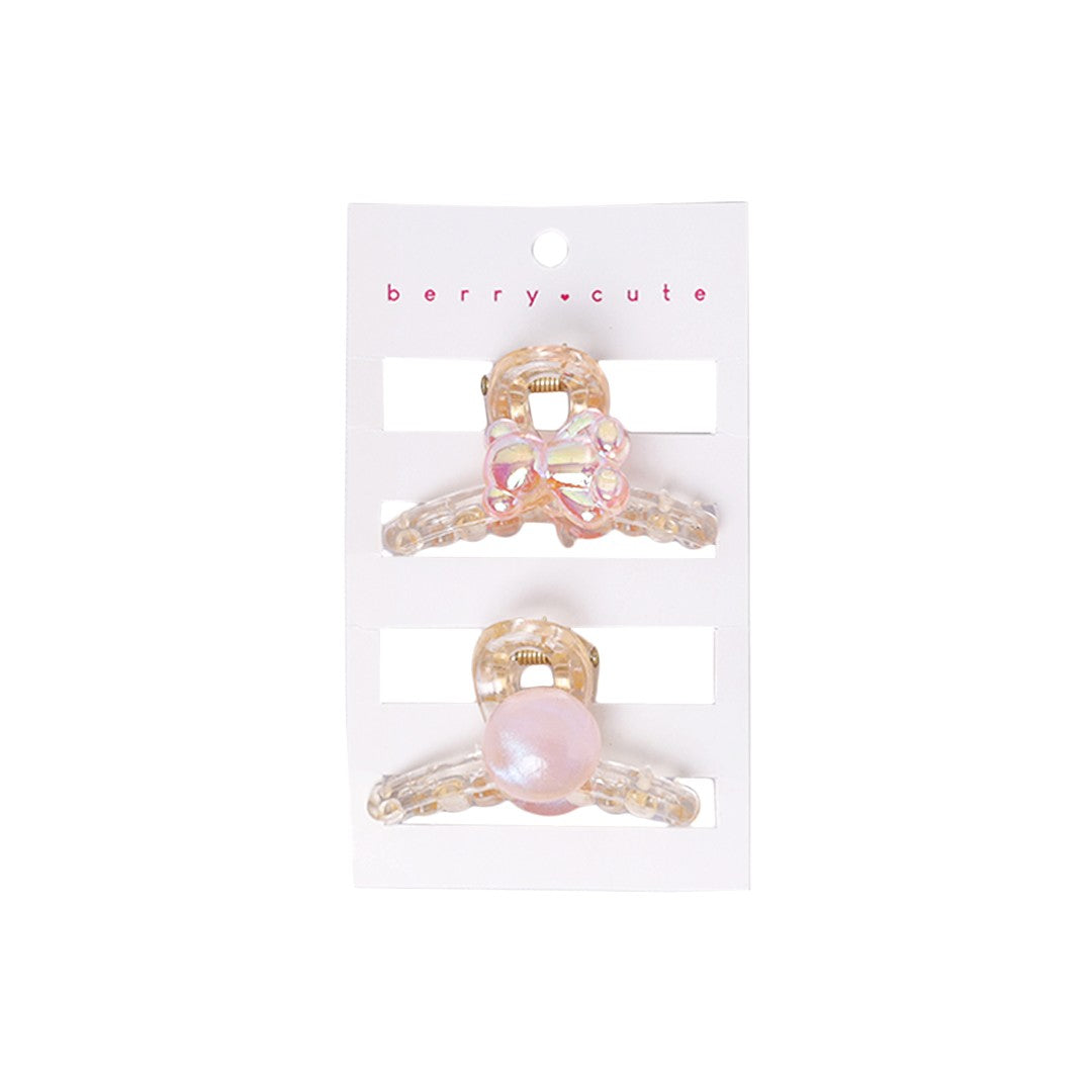 Stroberi Mini Transparent Metallic Hair Clip