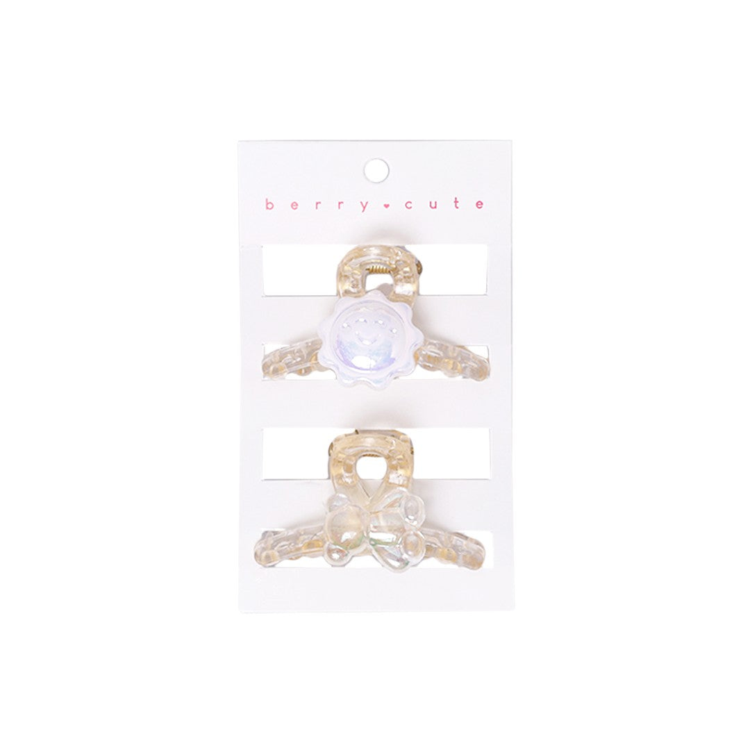 Stroberi Mini Transparent Metallic Hair Clip