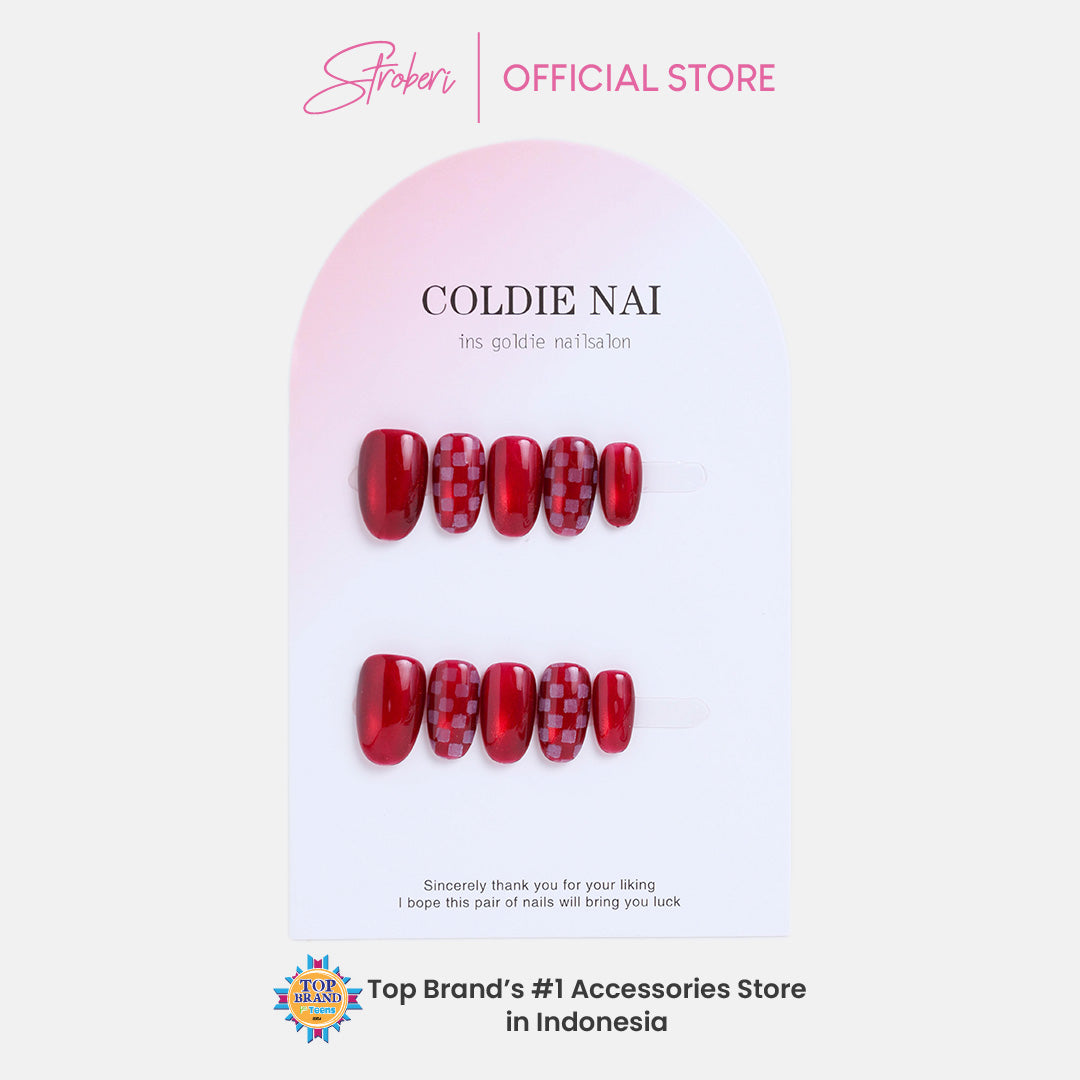 Stroberi Cute Pattern Faux Nail