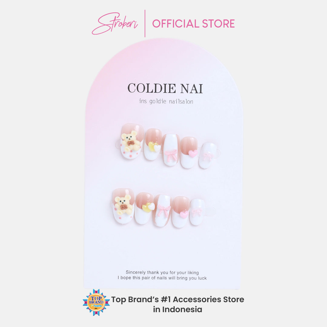 Stroberi Cute Pattern Faux Nail