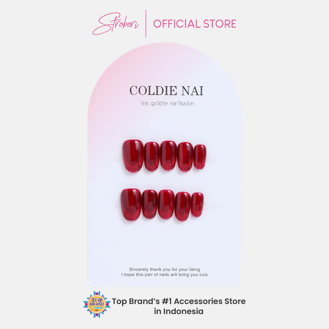Stroberi Cute Pattern Faux Nail