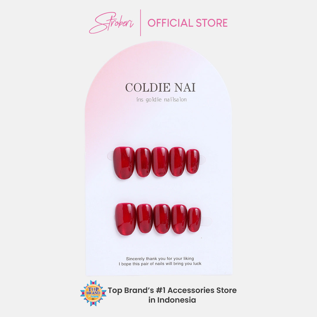 Stroberi Cute Pattern Faux Nail
