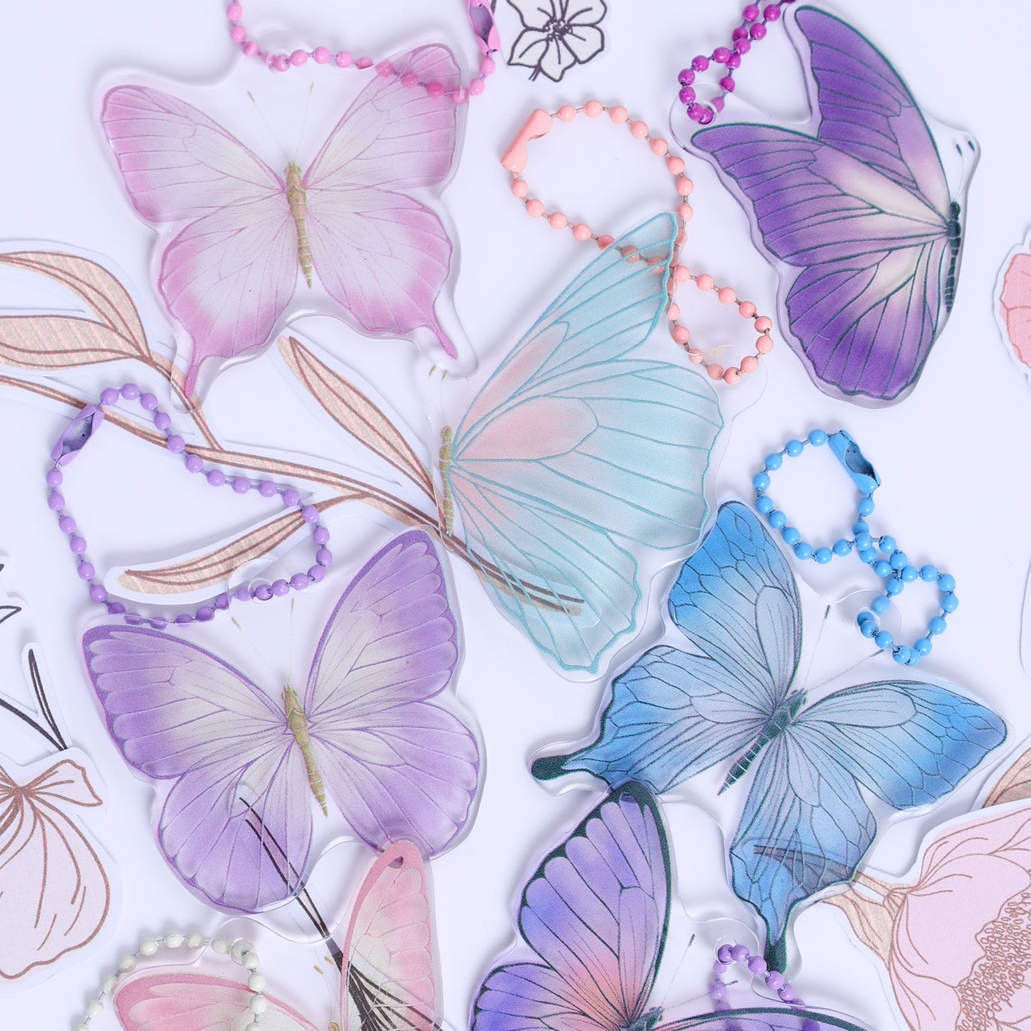 Stroberi Butterfly Series Acrylic Keychain