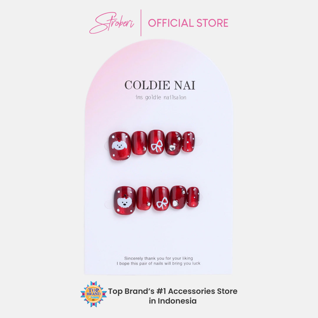 Stroberi Cute Pattern Faux Nail