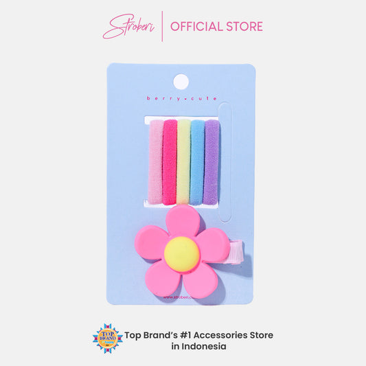 Stroberi Colorful Baby Hair Tie & Clip Set