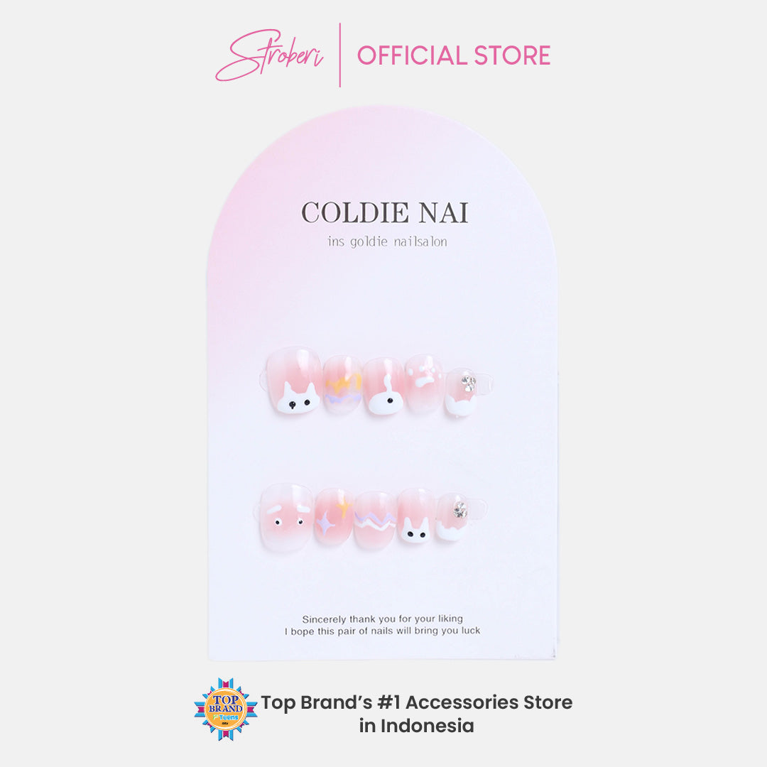 Stroberi Cute Pattern Faux Nail
