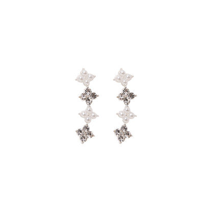 Stroberi Rhinestone Long Stud Earring