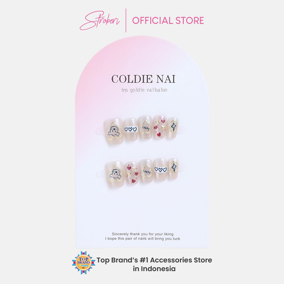 Stroberi Cute Pattern Faux Nail