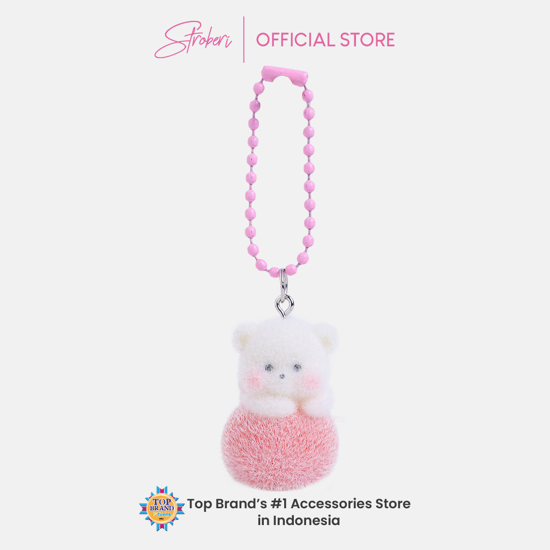 Stroberi Mini Clay Fur Character Keychain