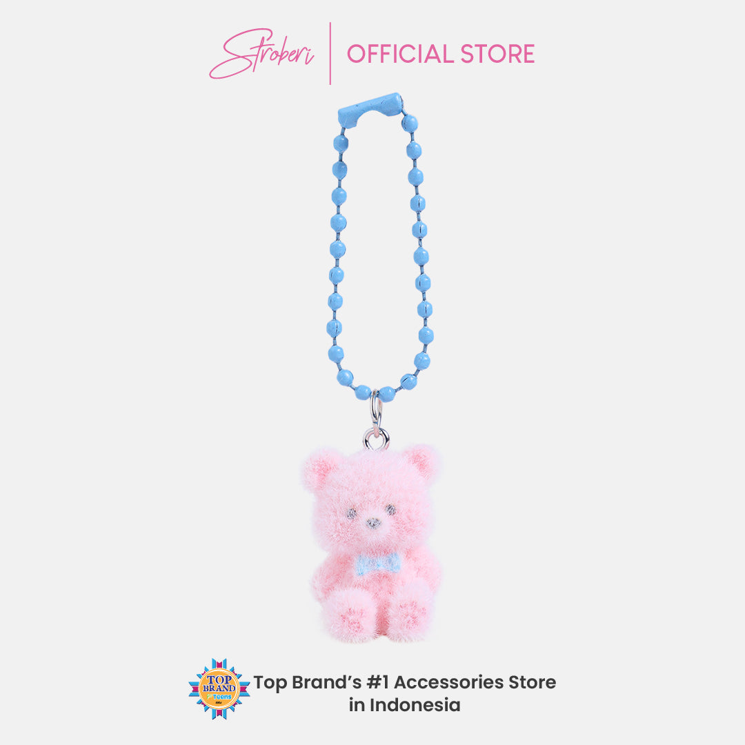 Stroberi Mini Clay Fur Character Keychain
