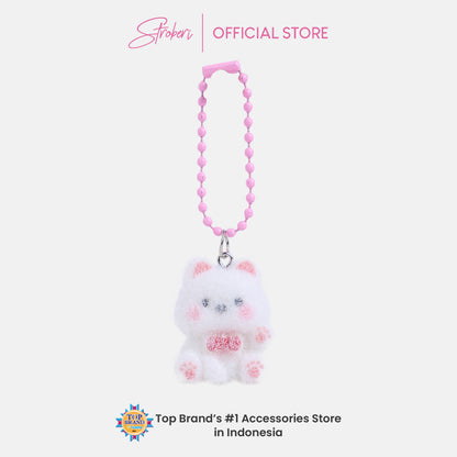 Stroberi Mini Clay Fur Character Keychain