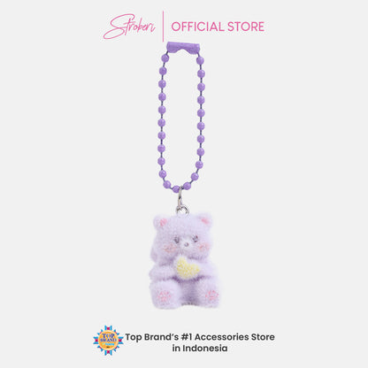 Stroberi Mini Clay Fur Character Keychain