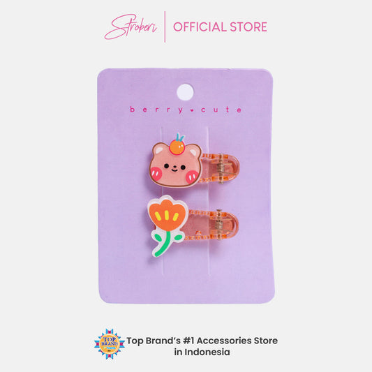 Stroberi Transparent Cartoon Kids Hair Clip
