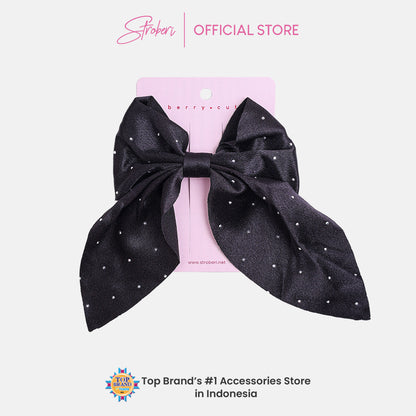 Stroberi Mix Fabric Bow Hair Clip