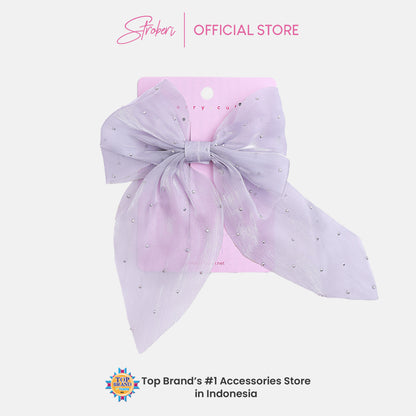 Stroberi Mix Fabric Bow Hair Clip