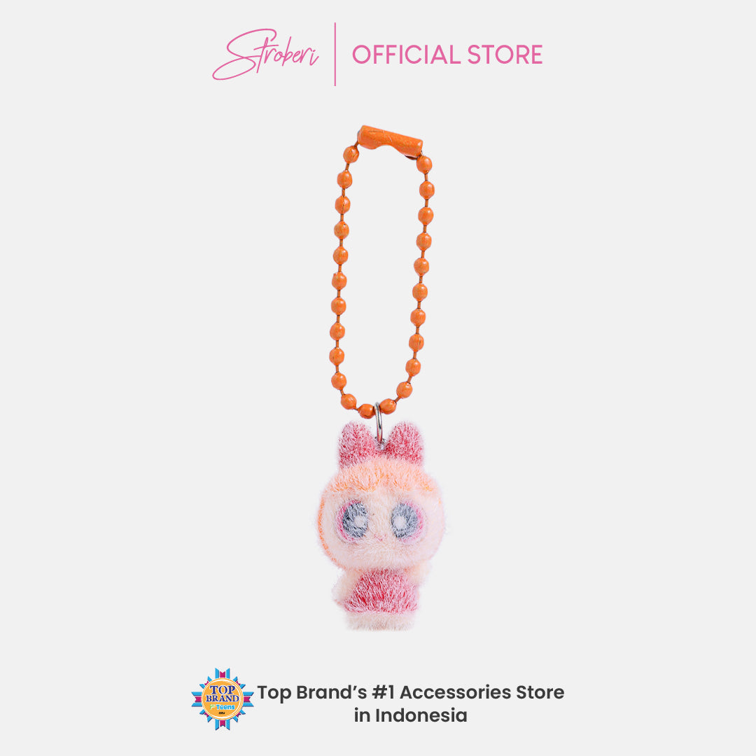 Stroberi Mini Clay Fur Character Keychain