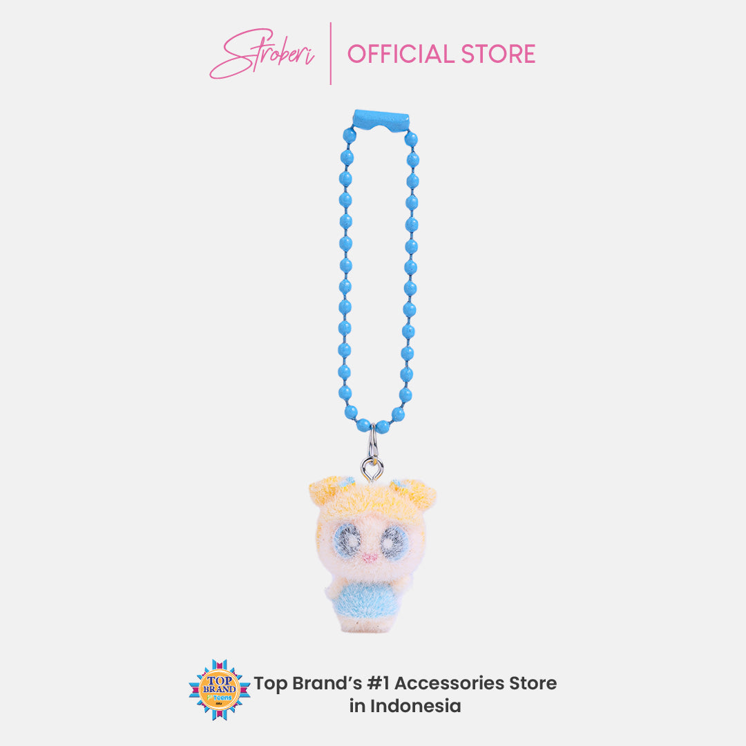 Stroberi Mini Clay Fur Character Keychain